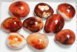 Lot: / to Polished Carnelian Eggs - Pieces #91442-2